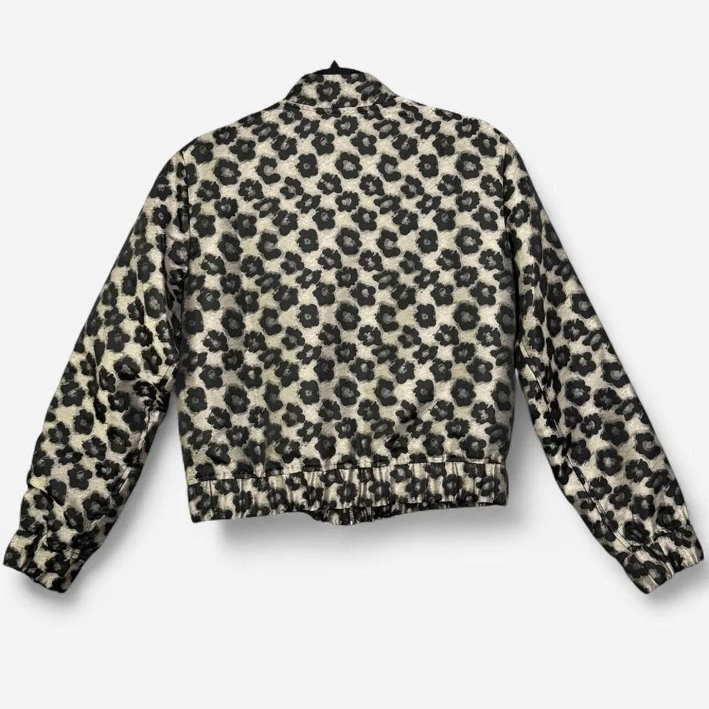 ON 34th Leopard Print‎ Cropped Bomber Jacket Sz XS Y2K Street Evening City Edgy
